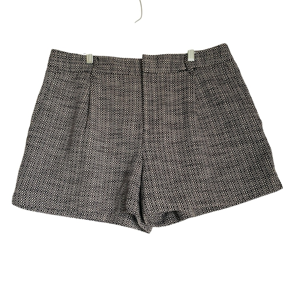Banana Republic Dress Shorts 12 Black White Pleated Academia Preppy Old Money